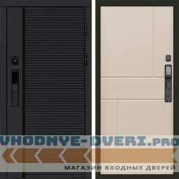 Дверь Termo Door  Smart (Смарт) Black Line Горизонт Слоновая кость